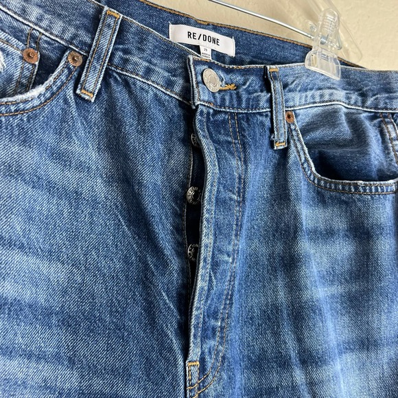NWT Re/Done 90's High Rise Loose Jeans Washed Indigo with Rips Size 29 - Picture 6 of 6